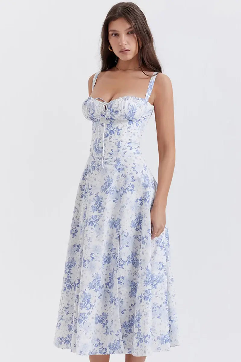 Vestido Midi Attracione Floral - Moldea la Cintura