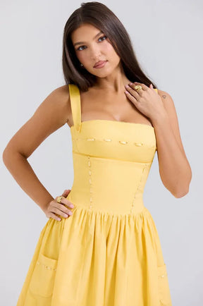 vestidos  vestido midi vestido elegante vestido casual
Veliara store Veliara moldeadores shein vestidos  vestido amarillo vestido bolsillos