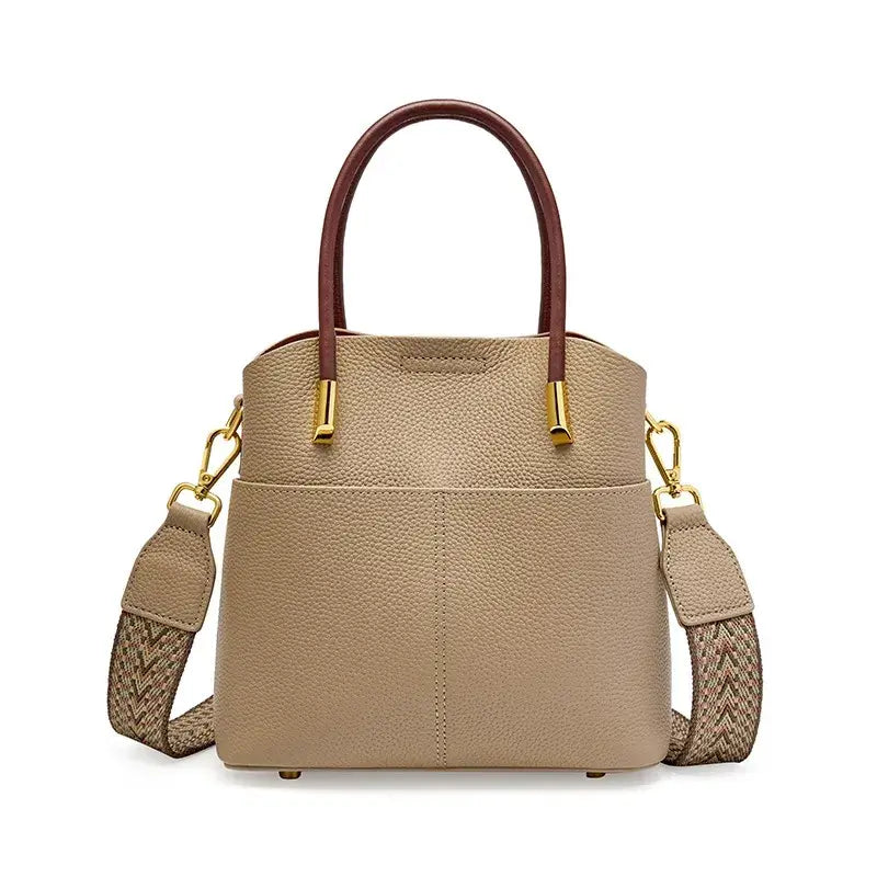 Bolso tote beige elegante de cuero legítimo – Modelo Giordana