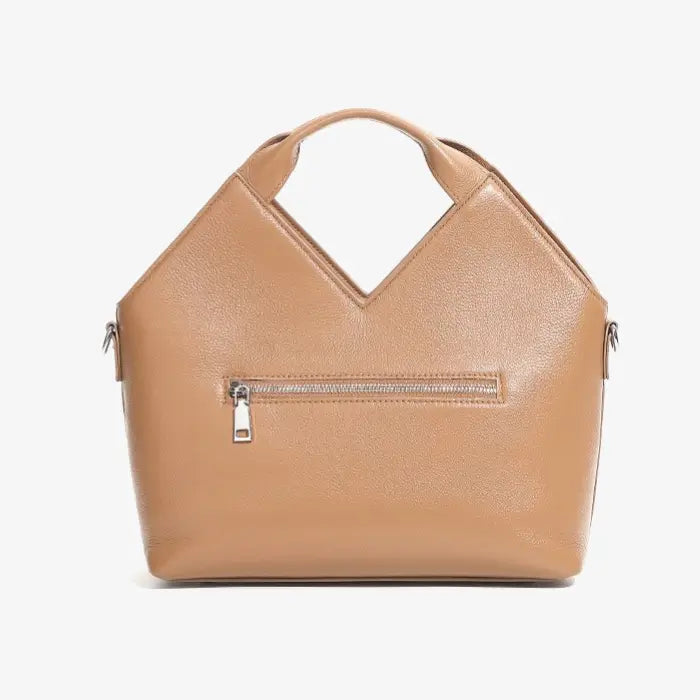 Bolso tote trenzado caramelo de cuero legítimo – Modelo Verona